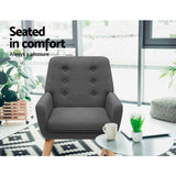 Artiss Armchair Linen Fabric Anne Charcoal - 45-Degree Angle