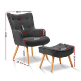Artiss LANSAR Lounge Accent Chair - Front View