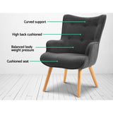 Artiss LANSAR Lounge Accent Chair - 45-Degree Angle