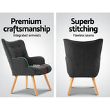 Artiss LANSAR Lounge Accent Chair - Rear View