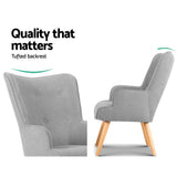Artiss Armchair and Ottoman - Light Grey - Top-Down View