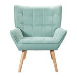 Artiss Armchair Lounge Chair Accent Chairs Sofa Linen Fabric Cushion Seat Blue - Side View
