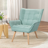 Artiss Armchair Lounge Chair Accent Chairs Sofa Linen Fabric Cushion Seat Blue - Close-Up Angle
