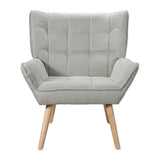 Artiss Armchair Lounge Chair Accent Chairs Sofa Linen Fabric Cushion Seat Grey - Side View