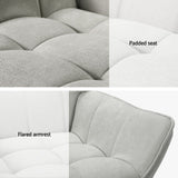 Artiss Armchair Lounge Chair Accent Chairs Sofa Linen Fabric Cushion Seat Grey - 45-Degree Angle