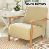 Artiss Armchair Velvet Yellow Olie - Top-Down View