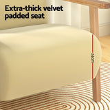 Artiss Armchair Velvet Yellow Olie - 45-Degree Angle