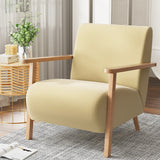 Artiss Armchair Velvet Yellow Olie - Close-Up Angle