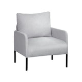 Artiss Armchair Accent Chair Pillow Fabric Grey - Close-Up Angle