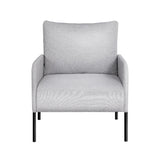 Artiss Armchair Accent Chair Pillow Fabric Grey - Side View