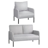 Artiss Armchair 4 Seater Sofa Set Pillow Gery Kane - Close-Up Angle