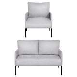 Artiss Armchair 4 Seater Sofa Set Pillow Gery Kane - Side View