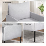 Artiss Armchair 4 Seater Sofa Set Pillow Gery Kane - 45-Degree Angle