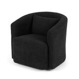 Artiss Round Swivel Armchair Sherpa Fleece Black - Close-Up Angle