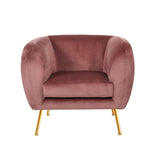 Artiss Armchair Lounge Sofa Arm Chair Accent Chairs Armchairs Couch Velvet Pink - Side View