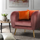 Artiss Armchair Lounge Sofa Arm Chair Accent Chairs Armchairs Couch Velvet Pink - Low Angle
