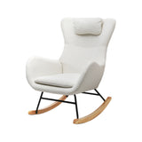Artiss Rocking Chair Armchair Pillow Boucle White - Close-Up Angle