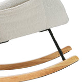 Artiss Rocking Chair Armchair Pillow Boucle White - Top-Down View