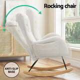 Artiss Rocking Chair Armchair Pillow Boucle White - 45-Degree Angle