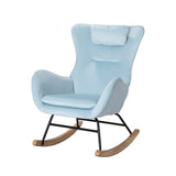 Artiss Rocking Chair Armchair Pillow Velvet Blue - Close-Up Angle