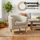 Artiss Armchair Tub Chair Beige Abby - Side View