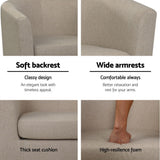 Artiss Armchair Tub Chair Beige Abby - Rear View