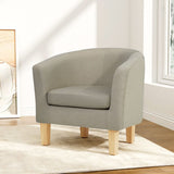 Artiss Armchair Tub Chair Beige Abby - Low Angle