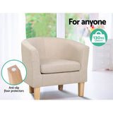 Artiss Armchair Tub Chair Beige Abby - 45-Degree Angle