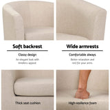 Artiss Armchair Tub Chair Beige Abby - Rear View