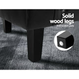Artiss Armchair Set with Ottoman Black Ava - Rear View