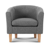 Artiss Abby Fabric Armchair - Grey - Side View