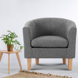 Artiss Abby Fabric Armchair - Grey - Close-Up Angle