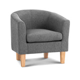 Artiss Abby Fabric Armchair - Grey - Low Angle