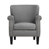 Artiss Armchair Accent Chair Retro Armchairs Lounge Accent Chair Single Sofa Linen Fabric Seat Grey - Side View