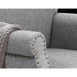 Artiss Armchair Accent Chair Retro Armchairs Lounge Accent Chair Single Sofa Linen Fabric Seat Grey - Rear View