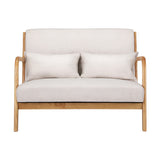 Artiss Armchair Lounge Chair Accent Armchairs Couch Sofa Loveseat Beige Wood - Side View
