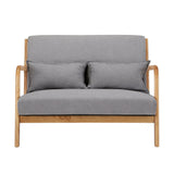 Artiss Armchair 2-seater Loveseat Fabric Grey - Side View