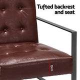 Artiss Armchair Lounge Chair Accent Chairs PU Leather Sofa Brown Metal Frame - 45-Degree Angle