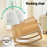 Artiss Armchair Rocking Chair Boucle Rattan White - 45-Degree Angle