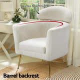 Artiss Armchair Boucle Fabric White Yoli - Top-Down View
