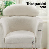 Artiss Armchair Boucle Fabric White Yoli - 45-Degree Angle