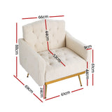 Artiss Armchair Boucle Beige Nicole - Front View