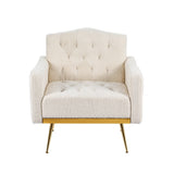 Artiss Armchair Boucle Beige Nicole - Side View