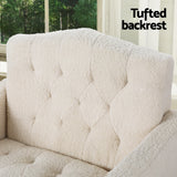 Artiss Armchair Boucle Beige Nicole - Top-Down View