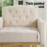 Artiss Armchair Boucle Beige Nicole - 45-Degree Angle