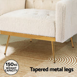 Artiss Armchair Boucle Beige Nicole - Rear View