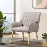 Artiss Armchair Fabric Beige Sebastini - Close-Up Angle