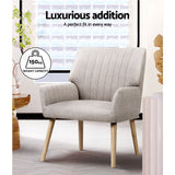 Artiss Armchair Fabric Beige Sebastini - Top-Down View