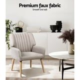 Artiss Armchair Fabric Beige Sebastini - 45-Degree Angle