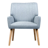 Artiss Armchair Fabric Blue Grey Sebastini - Side View